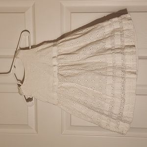 Hartstrings 18 month white eyelet dress with lining and bows on shoulders